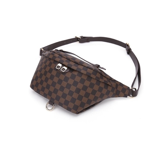 Brown Checkered Shoulder Bag - Picture 5 of 9